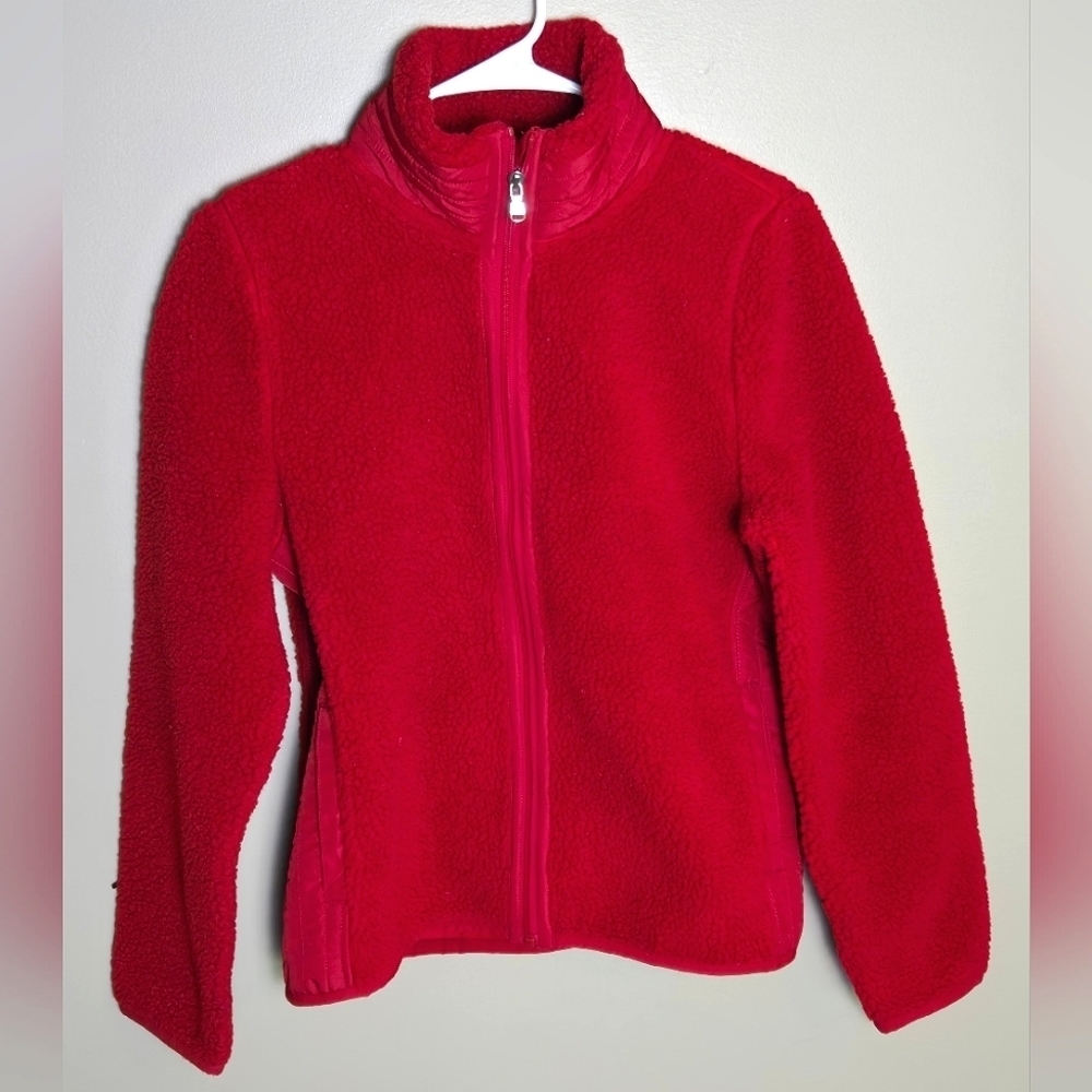 Women's Vintage 90's Lauren Ralph Lauren Cabincore Red Fleece Jacket, Small